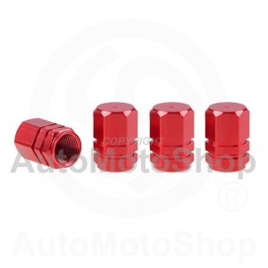 Valve cap aluminum cap red 4pcs