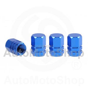 Valve cap aluminum cap blue 4pcs