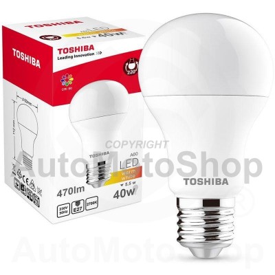 Светодиодная лампа TOSHIBA A60 5.5 W (40W) 470Lm 2700K 80Ra ND E27 Bulb Lamp