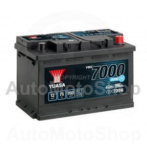 Car Battery 12V 75Ah 700A 175x190x278 START-STOP EBF YUASA YBX7096