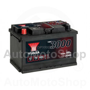 Car Battery 12V 76Ah 680A 175x190x278 YUASA YBX3086