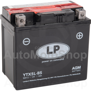 Motorcycle battery 12V 4Ah 50A AGM 113x70x105 (YT5L-BS) LANDPORT / FULBAT