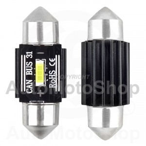 LED CANBUS 1860 1SMD UltraBright Festoon C5W C10W C3W 31mm Balts 12V/24V