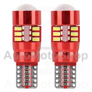 LED CANBUS 27SMD 3014 T10e (W5W) Balts 12V/24V