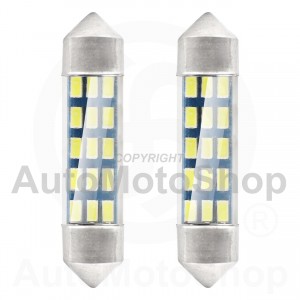 LED STANDARTS 3014 15SMD Festoon C5W C10W C3W 39mm Balts 12V