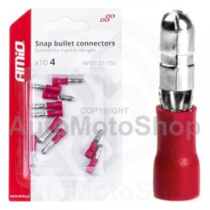 Snap-ložu savienotāji 4mm 0,5-1,5mm2 10A 10 gab.