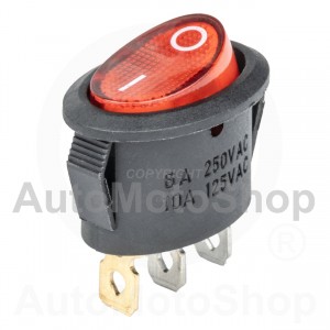Eliptiskais slēdzis 12V/230V (ar sarkanu gaismu) BU02