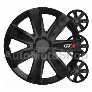 Dekorātīvās disku uzlikas 4gab komplekts GTX black carbon 15 